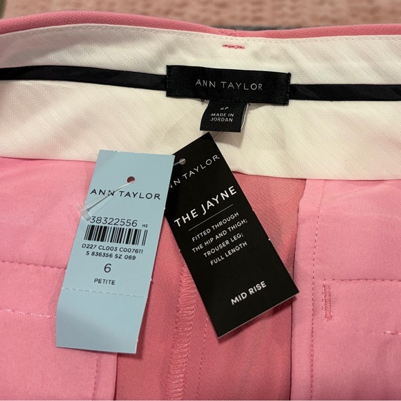 Ann Taylor The Jayne Trouser Pink Mid Rise Career Pants NWT Size 6 Petite - Picture 7 of 7